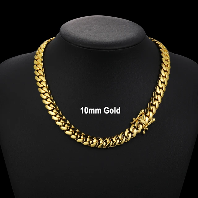 14K Gold Plated Cuban Link Chain and Bracelet Set