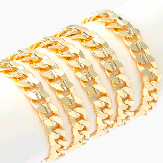 14K Gold-Plated Concave Bracelet - 8" Length