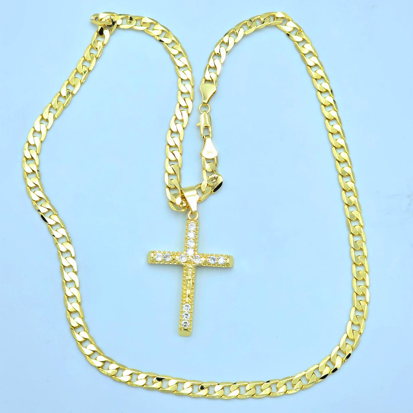 14K Gold-Plated Jesus Chain Cuban